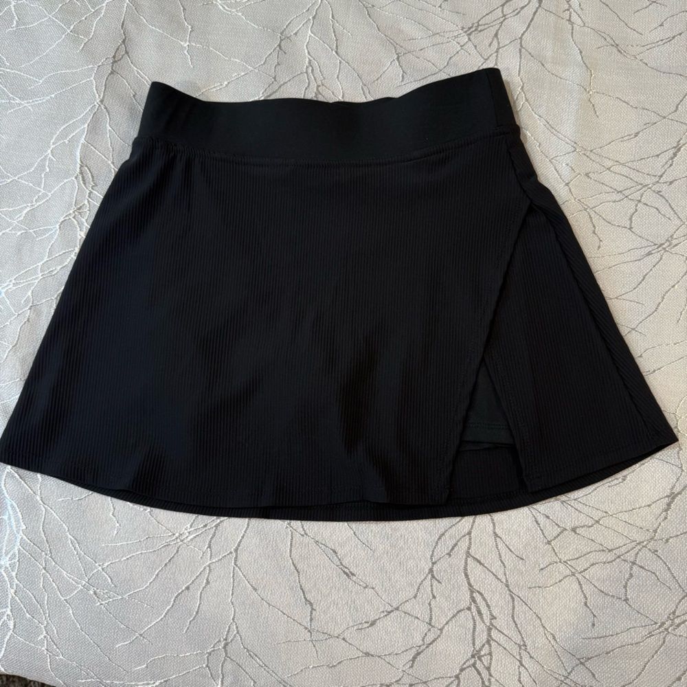 Freely Skort Black Sexy Slit Textured Fabric Side Pockets Golf Tennis SZ XS